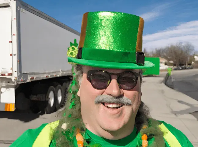 Trucker Celebrating St. Patrick's day